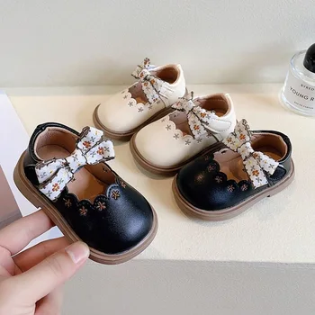 Congme 0-4ani Copii Fete Pantofi de Piele de Nou-născut, Copilul Arc Pantofi Plat Floral Drăguț Papusa Printesa Pantofi Pantofi Rochie
