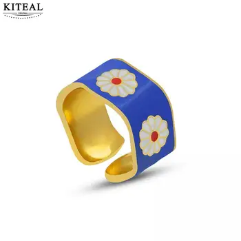 KITEAL 2021 tendință de Aur, Vermeil dimensiune 7 Nobilă inel de logodna stil Chinezesc daisy prețurile în euro, Bijuterii