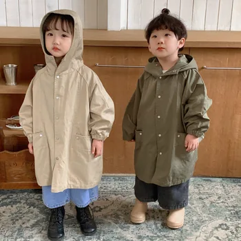 Imbracaminte copii 2022 Primavara Toamna Îmbrăcăminte exterioară Lungă perioadă de Băieți și Fete cu Gluga Nou Stil coreean Copil de Moda Casual de Top pentru Copii Jachete