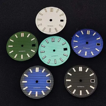 nh35 Cadran Albastru Verde Albastru Degrade c3 Verde Luminos Calendar cadran Ceas Accesorii ss de Înaltă calitate, asamblate ceas