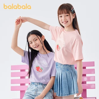 Balabala Copii Fata Cu Mânecă Scurtă T-Shirt 2023 Noi De Fructe De Vară Print Cool T-Shirt