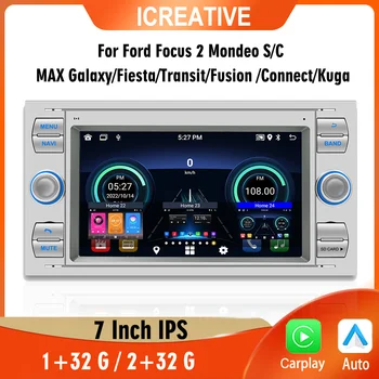 Radio auto 2Din Android pentru Ford Focus 2 Mondeo S C Max Kuga, Fiesta, Fusion Galaxy Tranzit 7