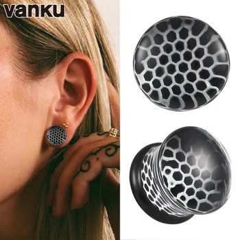 Vanku 2 buc Negre Translucide de Sticlă Cercei Ureche Plug Tunel Urechea În Întuneric 6mm-16mm Targă Expander Moda Bijuterii