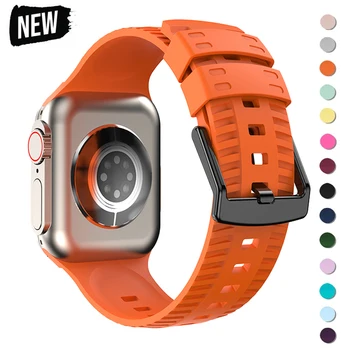 Noua Curea Silicon Pentru Apple Watch Band Ultra 44mm 40mm 45 41 49mm Cauciuc Sport Elegant Brățară Pentru iWatch Seria 9 8 7 6 5 SE