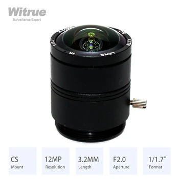 Witrue HD 12MP CS Mount CCTV Obiectiv 3.2 MM Unghi Larg de Vizualizare de 150 de Grade Diafragma F2.0 Format 1/1.7