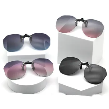 Femeile Clip-on ochelari de Soare Polarizat Optic Ochelari Clip Diamant Tăiat Oglindă Ochelari Anti-UV de Conducere Ochelari de Soare Lentile