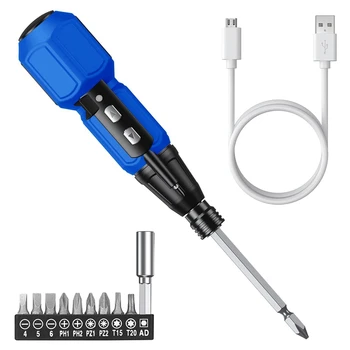Șurubelniță electrică Seturi Automate Acasă, Instrumentul de Reparare Kit Cu Lumini LED Si Cablu USB, Albastru