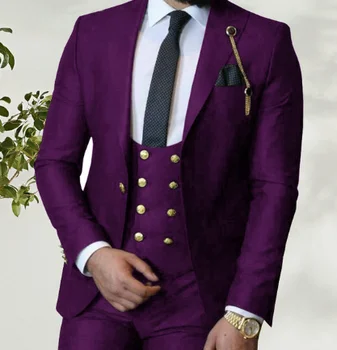 2024 Costum Homme de Afaceri Italian Slim Fit 3 Piese Verde pentru Bărbați Costume de Mire, Costume de Bal Cavalerii de onoare Sacou pentru Nunta