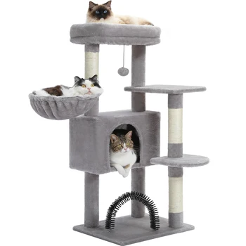 Pisica Copac cu Jucării Pisica Tower condo pentru Pisici de Interior Cat Casa Căptușit cu Pluș Biban Hamac Confortabil și Sisal Zgarieturi Posturi
