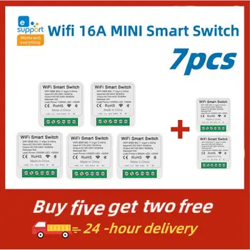 MINI Smart Switch Wifi 16A Supporte 2-way Control Timer, Comutator Wireless Mart Acasă de Automatizare Compatibil Cu Alexa Acasă