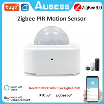 AUBESS Tuya ZigBee PIR Senzor de Mișcare Smart Home Corpul Uman Detector de Infraroșu de Securitate de Viață Inteligentă Funcționează Cu Alexa de Start Google