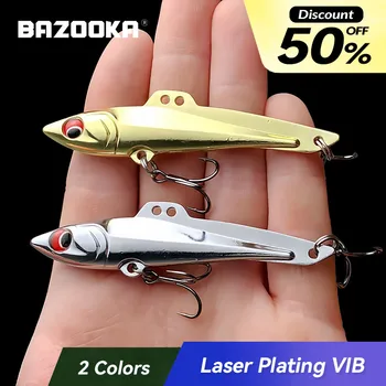Bazooka VIB Metal Pescuit Nada Greu Exprimate Jig Lingura Spoonbait Clătina Luminos Vibrații Artificiale Pesca Argint Pike Iarna Momeli