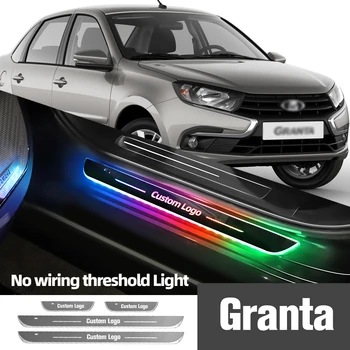 Pentru Lada Granta 2011-2013 2012 Masina Pragului de Ușă de Lumină Personalizate Logo-ul LED-uri de bun venit Pragul Pedala de Lampa Accesorii