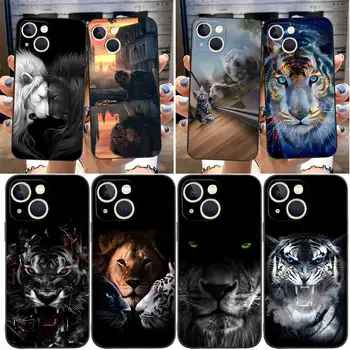 Leu, Tigru, Pisică, Animale de Telefon Caz Pentru IPhone 11 14 13 Pro Max 12 Mini Xs X Xr 7 8 6 6s Plus Se 2020 rezistent la Șocuri Capacul din Spate