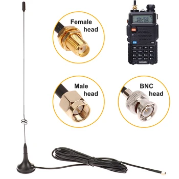 VHF UHF Antena Două Mod Dual Benzi Câștig de 3dbi SMA Female Bază Magnetică Pentru Nodul Portabile Electrice Baofeng Masina de Radio Walkie Talkie