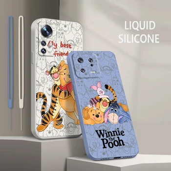 Drăguț Winnie the Pooh Pentru Xiaomi Mi 13 12 12T 11 11T 10 10T 9 9SE Pro Lite Ultra A3 Lichid Coarda Telefon rezistent la Socuri Caz Coque Capa