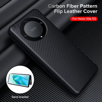 Nan X9a 5G Caz Fibra de Carbon, Piele Flip Cover Portofel Pentru Onoare X9a Honorx9a 5G RMO-NX1 6.67