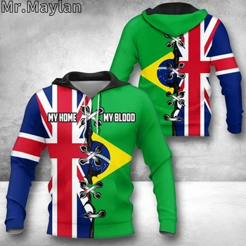 PERSONALIZATE BRAZILIA FLAG 3D Imprimate Sacou Barbati/femei Hanorac Unisex Casual Streetwear Hanorace Pulover Sudadera Hombre JK077