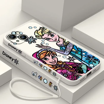 Frozen Anna Elsa Printesa Telefon Caz Pentru Apple iPhone 14 13 12 11 Pro Max Plus XS XR X 8 7 SE Lichid Stânga Coarda Acoperi