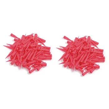 200X Plastic Conice Pinhead Lipici Distribuitor Ac de Calibrul 25, 0.26 Mm Dimensiunea de Deschidere, Roșu