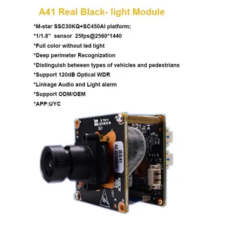 A41 4MP Blacklight Modul Camera IP,Suport Perimetru de Protecție,Optice WDR, ultra H. 265,UNV Tehnologie