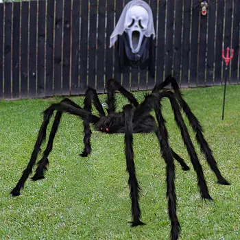 200cm Gigant Horror Halloween Negru de Pluș Păianjeni Copii Jucarii pentru Copii Realist Păianjen Păros Pentru Bântuit de Halloween Dropship