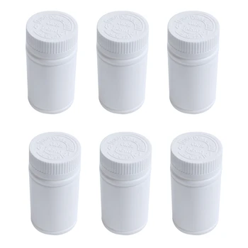 De Plastic Goale, Sticle de Medicina Pastila Tableta Recipient Titularul 6Pcs Alb