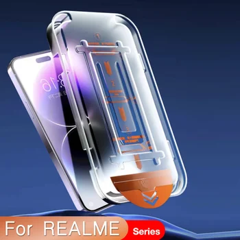 Pentru REALME X X2 X7 ACE Q2 Q3 Q5 GT Noe 2 2t 3 6 7 8 9 10 Pro Ecran Protector de Călire de sticlă Ușor de Instalare de Auto-Eliminare Praf Kit