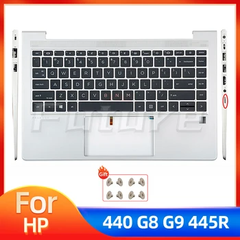 Noua zona de Sprijin pentru mâini Caz, Cu iluminare din spate lumina de Fundal Tastatură C Capac Pentru HP Probook 440 G8 G9 445 G8 G9 Argint