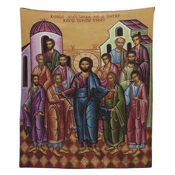 Răstignirea Lui Iisus Icoana Lui Hristos Și Apostolii Ortodoxe Bizantine Iconografie Tapiserie De Ho-Mi Lili Pentru Living Decor