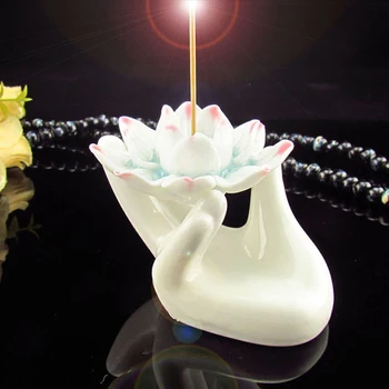 YXYMCF Bergamota Tămâie Suport pentru Betisoare parfumate din Ceramica Lotus Cădelniță pentru Yogo Meditație Decor Acasă Mini-Insence Arzător