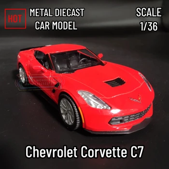 Chevrolet Corvette C7 Replica Scara 1/36 Turnat Sub Presiune Din Aliaj Model De Masina De Arta In Miniatura Figura Vehicul Decor De Birou Acasă Ornament