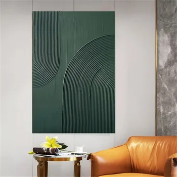 De Vânzare La Cald Perete Verde Conceptul Linie Textura Manual De Afiș Canvas Abstract Pictură În Ulei De Moda Moderne Acasă Decorare Cadru