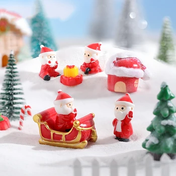 Noi De Craciun Figurine Miniaturale Moș Crăciun Cadou Micro Peisaj Zăpadă Accesorii Ornamente Pentru Kawaii Cameră Decor Birou