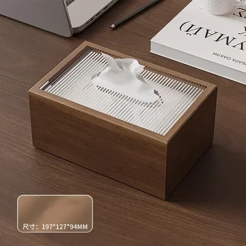 Cafea de Înaltă calitate Acril Țesut Nuc Personalizate Cutie de Lemn în Stil Chinezesc de Lux, Lumina, logo-ul Desktop Hârtie