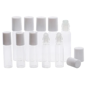 5ml/10 ml din Sticlă cu Role Sticlă Goală Clar Flacon Cu Rola Pe Minge Gol Cosmetic Ulei Esențial Flacon de Sticlă Transparentă de Noi
