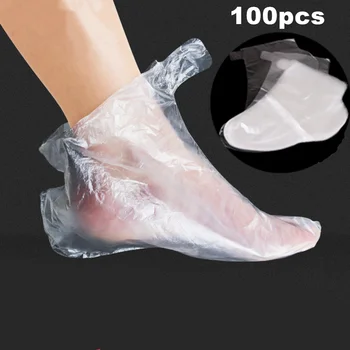 100buc Unică folosință Jos masca masca mână Film Transparent Jos Capacul pentru Pedichiura Preveni Infectia Elimina Crapate Piciorului