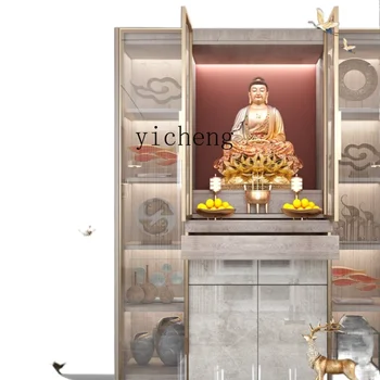 YY Simplu Mic Altar din Lemn Masiv Moderne Altar Dulap de Haine din Lemn Masiv Altar Altar Buddha Cabinet