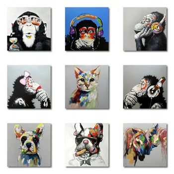 Modern, Abstract, Animale, Desene Animate, Panza Pictura Zebra Câine Maimuță Poster Imprimat Arta De Perete De Imagine Pentru Camera De Zi De Decorare
