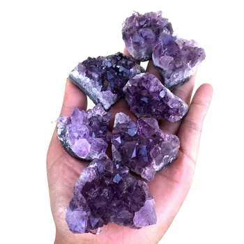 Prime Naturale Adânc Ametist Cuart Violet Cluster De Cristal Pietre De Vindecare Specimen Acasa Meserii Decor Decor Ornament