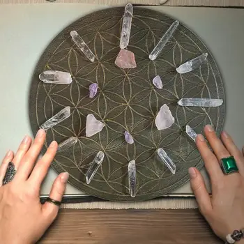 Floarea Vieții Energie De Cristal Disk Altar Astrolabul Oculte Pendul Divinație Elemente De Recuzită, Decor Misterios
