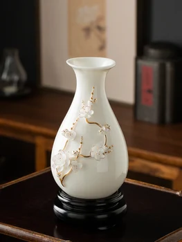 Chineză Stil Clasic Vaza Ceramica De Lux Lumina Decor Masă Living Aranjament De Flori Portelan Sticla