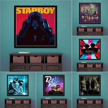 Panza Pictura Daft Punk Starboy Bangalter Muzica Rap Album Star Poster și Imagini de Printuri de Arta de Perete pentru Camera de zi Decor Acasă