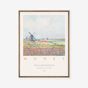 Claude Monet Câmpuri De Lalele De La Haga 1886 Poster Poster Decor De Arta Imagine Amuzant De Imprimare De Decorare Cameră Modernă Epocă Nici Un Cadru