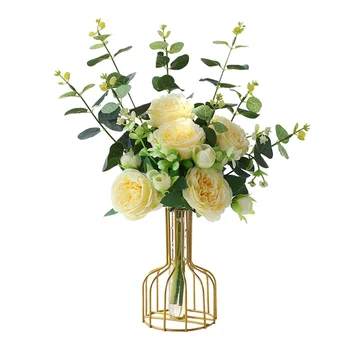 Simplu Vaza de Flori, Fier de Artă Vaza, Clar Eprubetă de Sticlă Vaze Decorative pentru Biroul de Acasă de Flori Artificiale