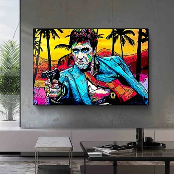 Tony Montana Panza Pictura Print Al Pacino În Scarface Artă Modernă Pentru Decor Perete Graffiti Street Art Poza Decor Acasă