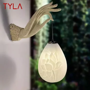 TYLA Stil Chinezesc Lampă de Perete de Artă Bergamot, Lotus Lampă de Perete Coridor, Cameră de Ceai Perete Curte în aer liber Decorative de Lumină