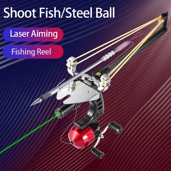 În Aer Liber Praștie Cu Laser Cu Scopul De Super-Puternic De Vânătoare Slingsshot Profesionale Fshing Telescopic Catapulta Pește Dart