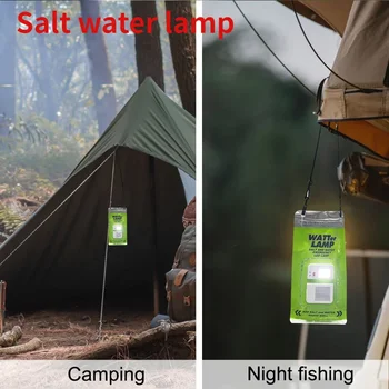 2 BUC Portabil în aer liber Camping Lămpi de Sare de Apă Urgență cu LED-uri Lampă de Camping Pescuit de Noapte Lampă de Economisire a Energiei Lampă Sursă de Fabrica