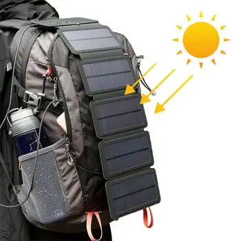 În Aer Liber De Pliere Panou Solar Încărcător Usb Portabil Dispozitive De Ieșire De Alimentare Pentru Camping, Drumeții Rucsac De Călătorie Dropship